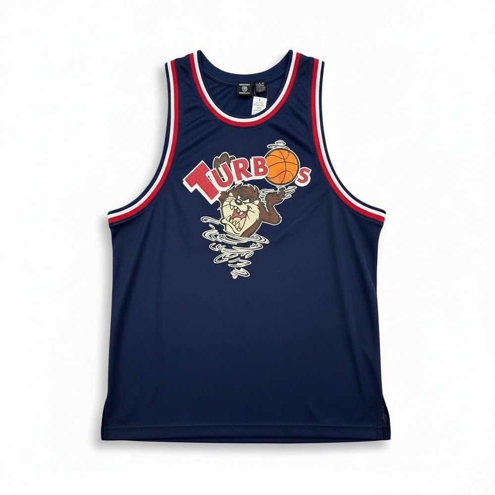 Vintage Navy Taz Turbos Graphic mesh jersey